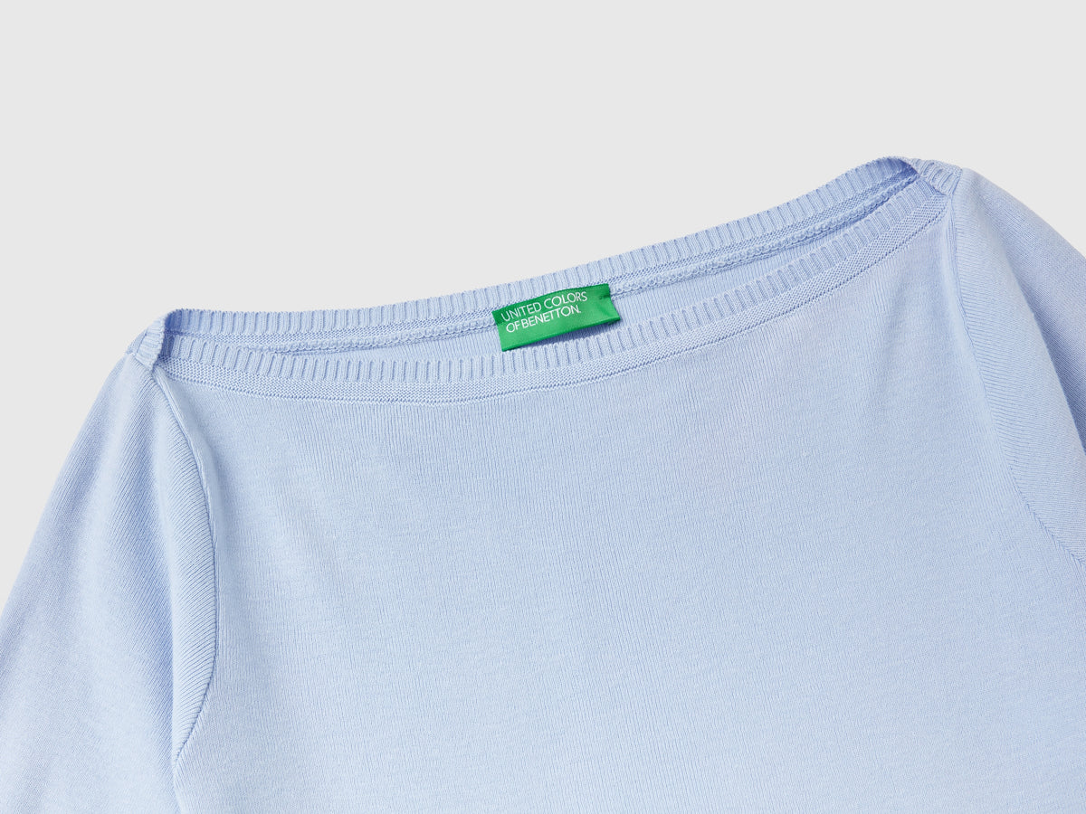 100% cotton boat neck sweater