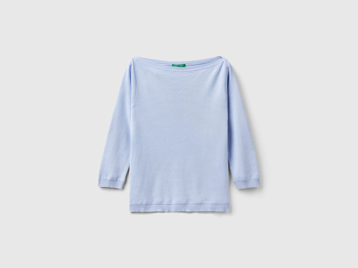 100% cotton boat neck sweater