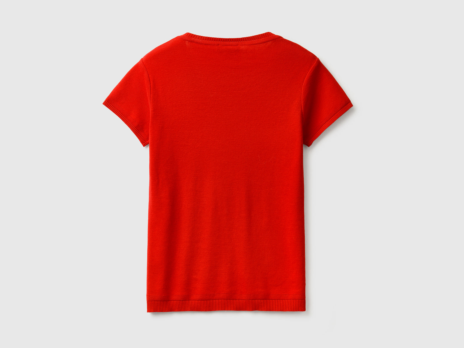 Maglia a manica corta in 100% cotone da donna rosso 2 | Benetton Outlet