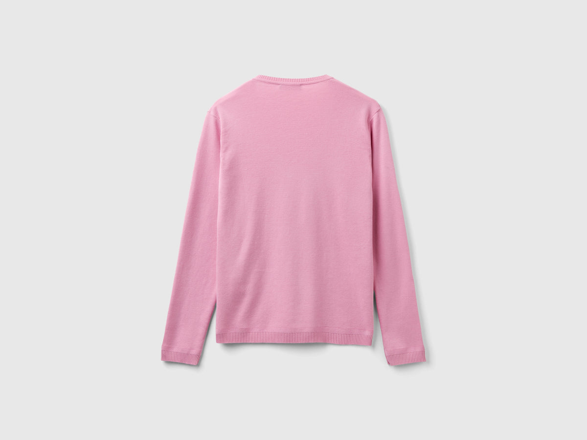 Maglia in puro cotone con scollo a V