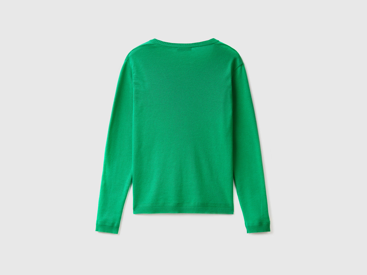 Maglia in puro cotone con scollo a V