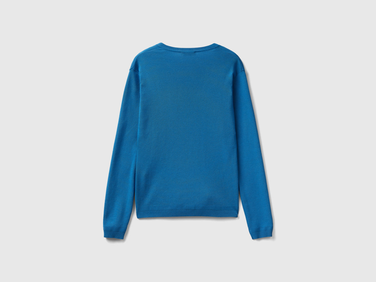 Maglia in puro cotone con scollo a V