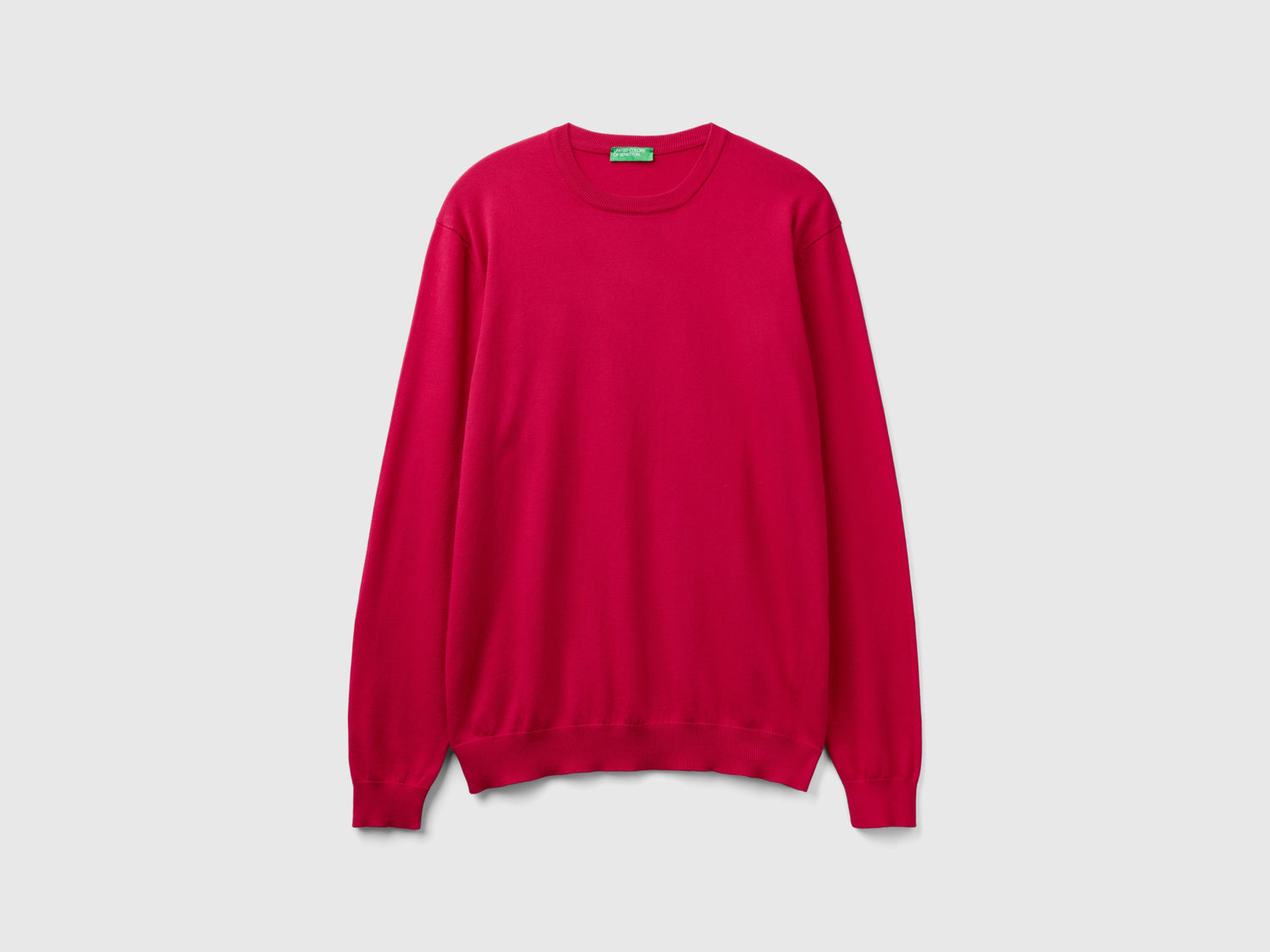 Maglia girocollo 100% cotone da uomo ciclamino | Benetton Outlet