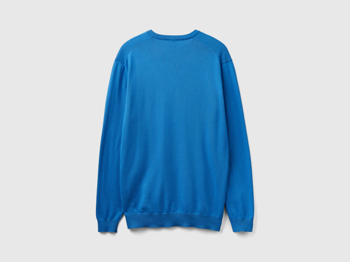 Maglia in puro cotone con scollo a V