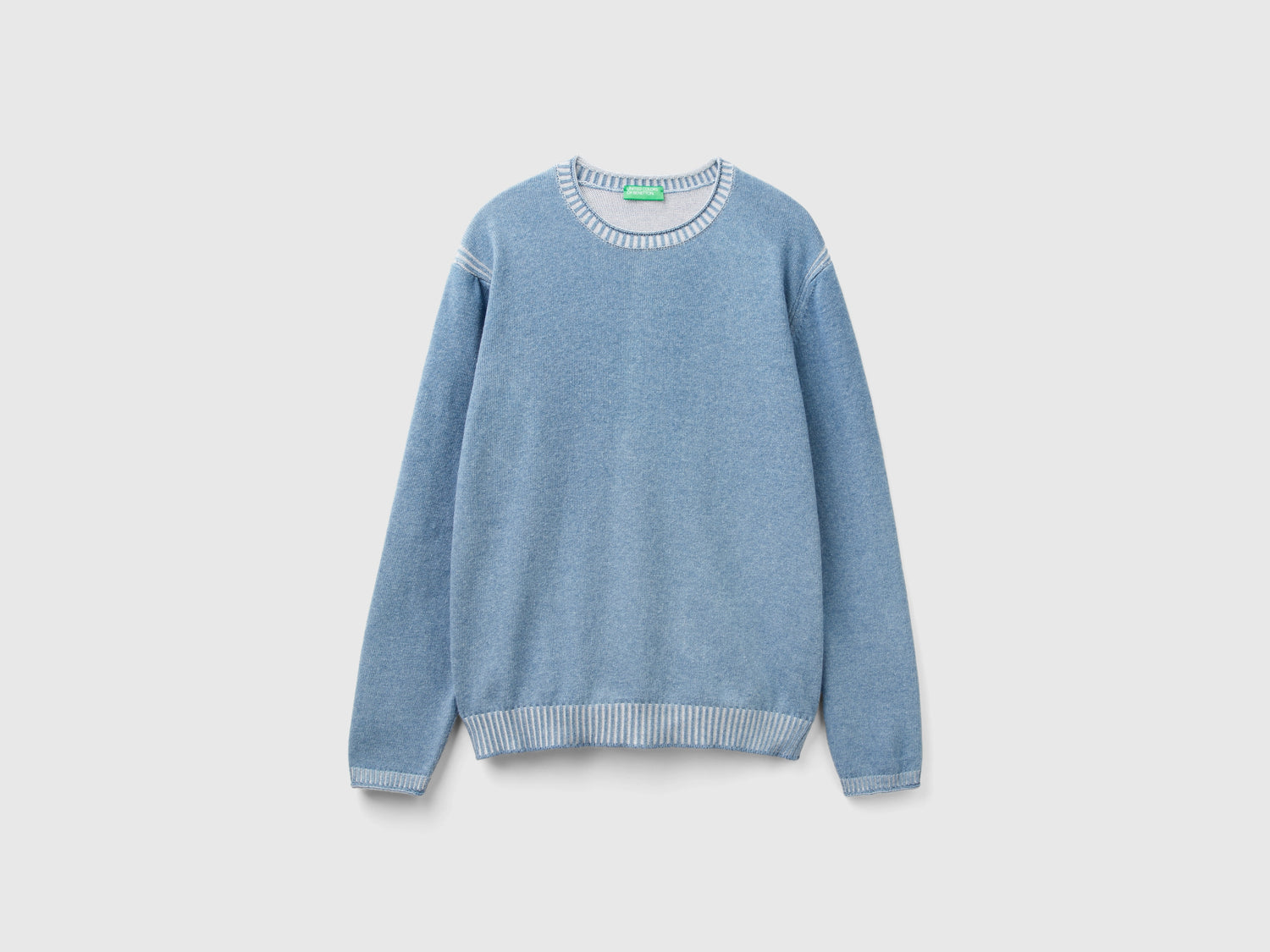 Maglia in misto cotone riciclato da uomo grigio scuro | Benetton Outlet
