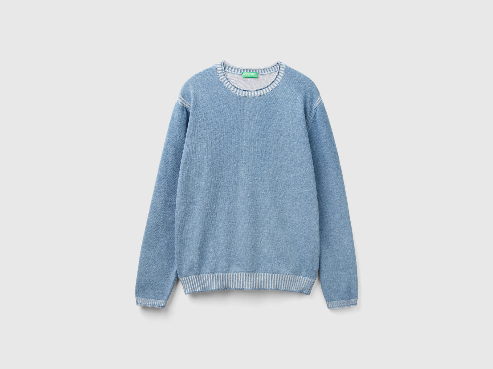 Maglia in misto cotone riciclato da uomo grigio scuro | Benetton Outlet