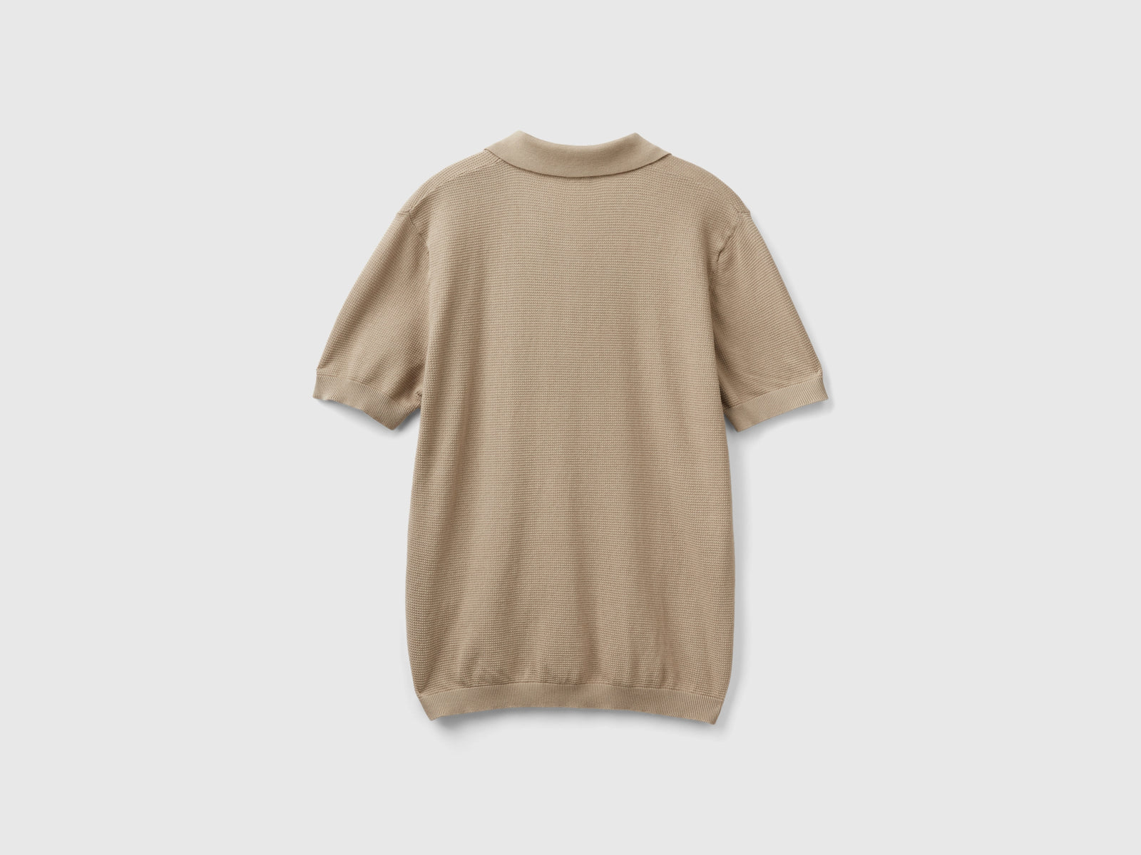 Polo in maglia a manica corta da uomo beige 2 | Benetton Outlet