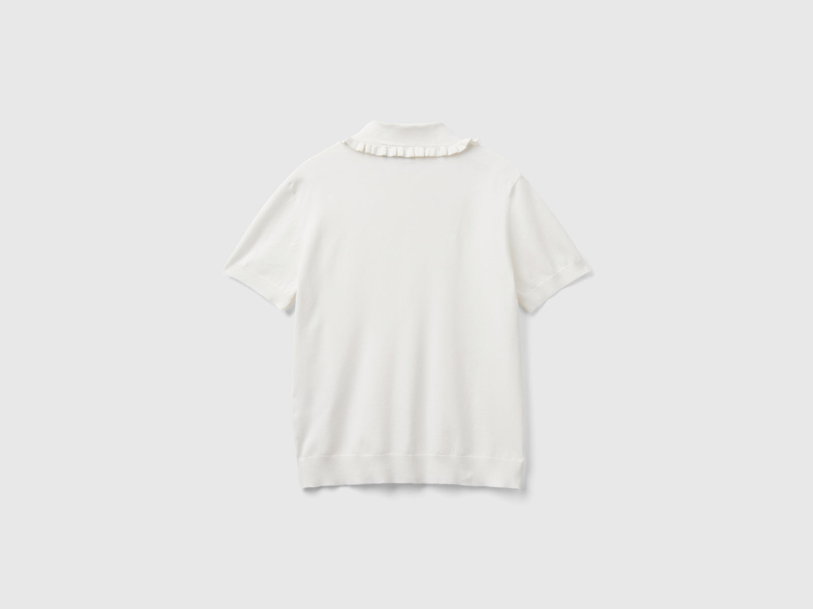 Maglia con strass sul colletto da donna bianco panna 2 | Benetton Outlet