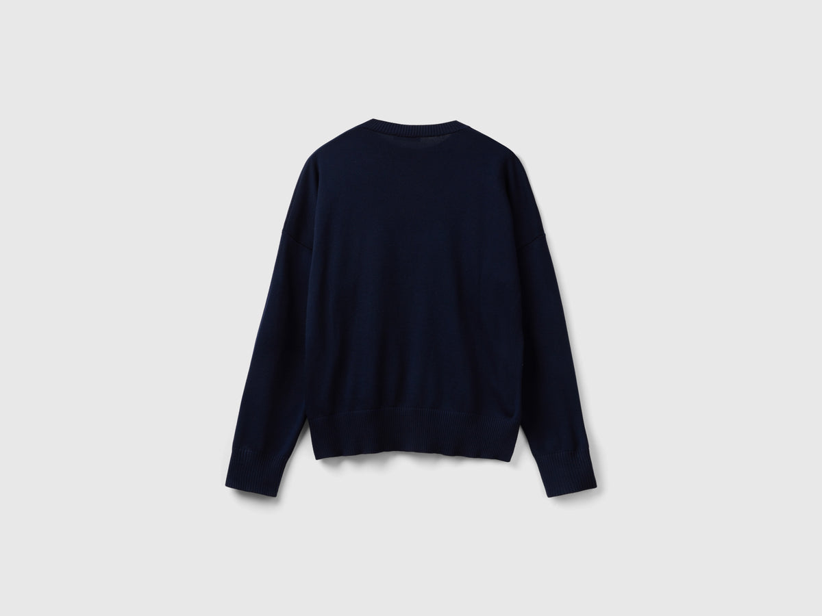 Maglia girocollo in cotone tricot