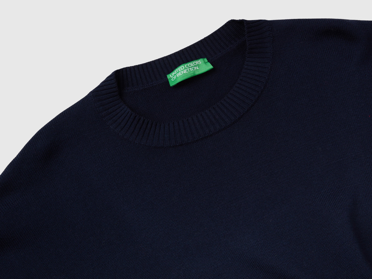 Maglia girocollo in cotone tricot