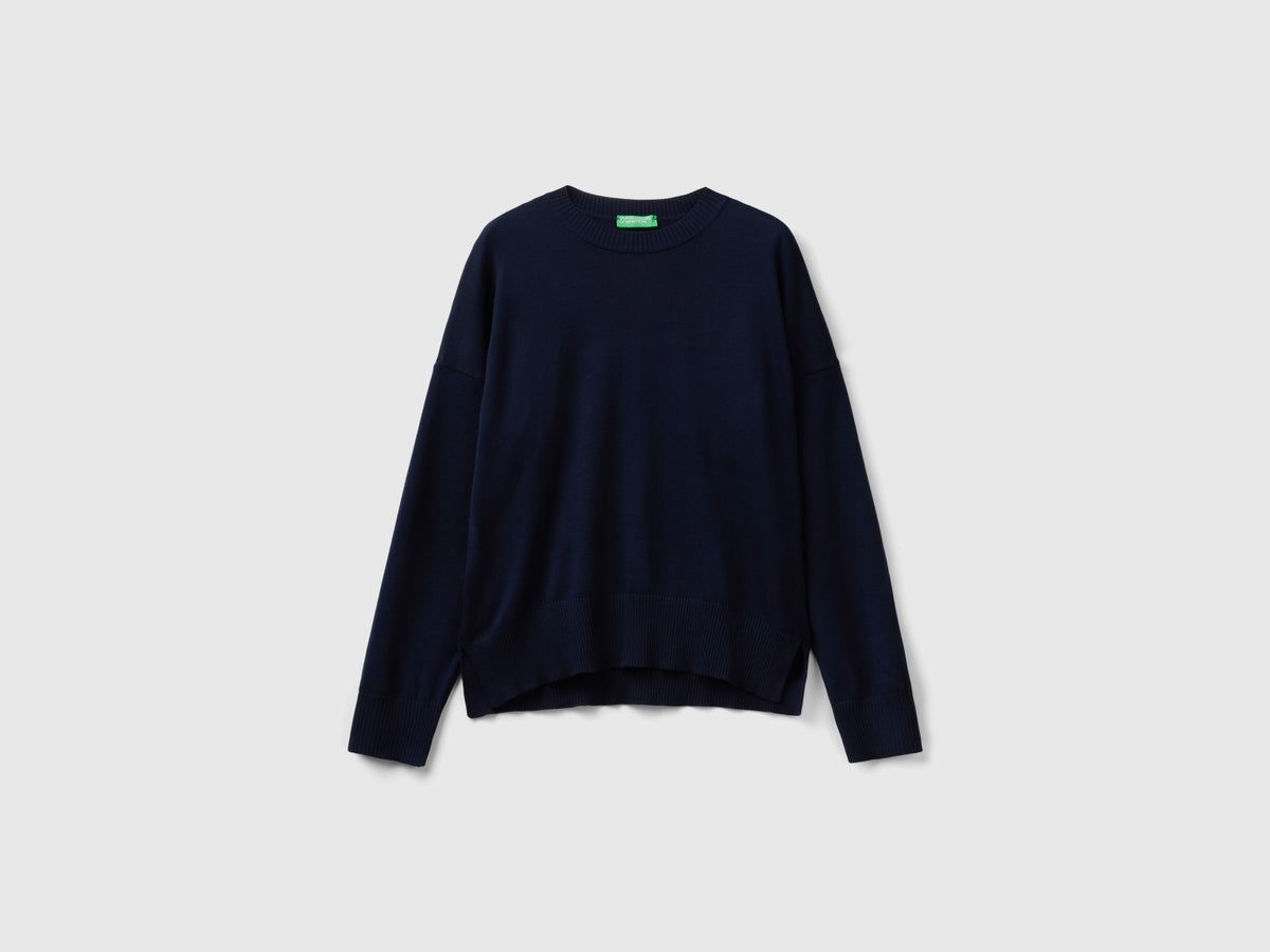 Maglia girocollo in cotone tricot