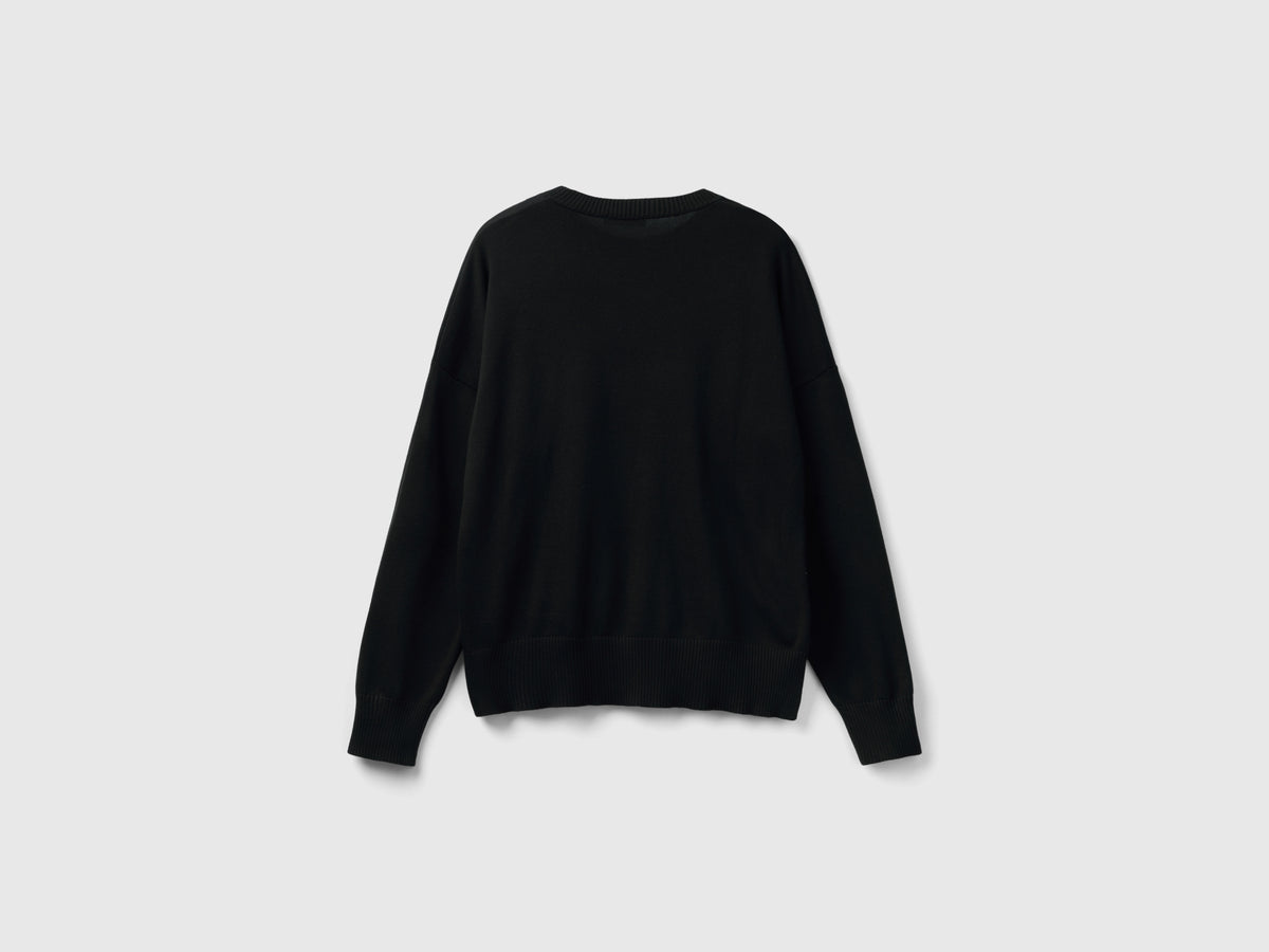 Maglia girocollo in cotone tricot