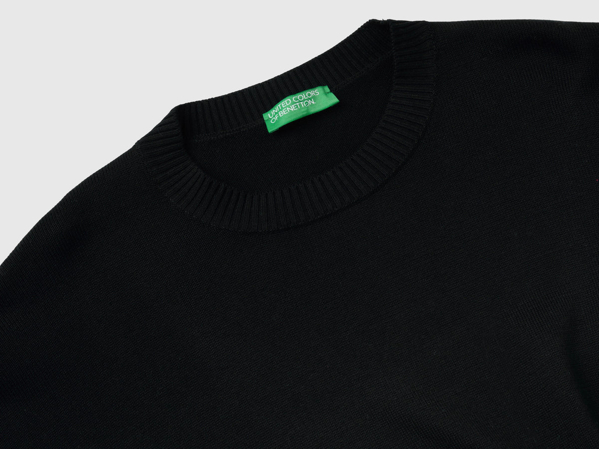Maglia girocollo in cotone tricot