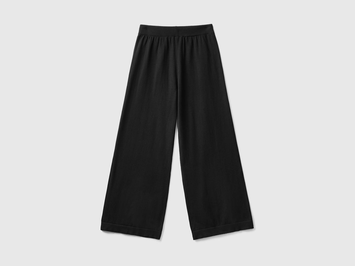 Pantalones de punto de pierna ancha