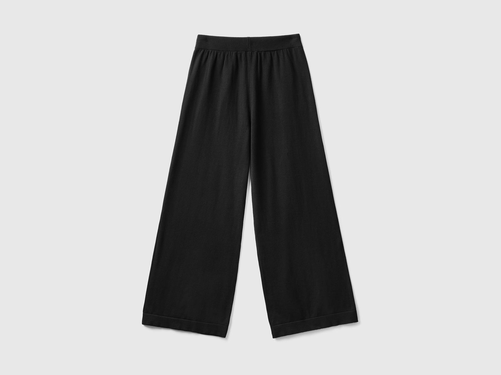 Pantalones de punto de pierna ancha da donna nero 2 | Benetton Outlet