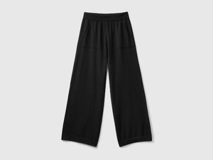 Pantalones de punto de pierna ancha