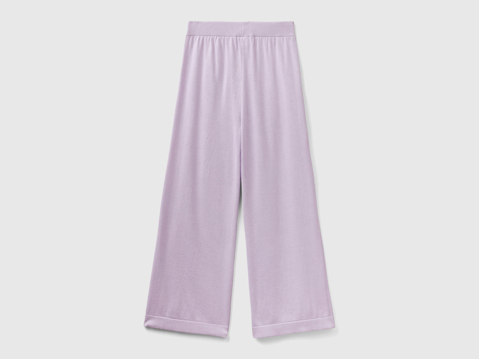 Pantaloni ampi in maglia da donna lilla 2 | Benetton Outlet