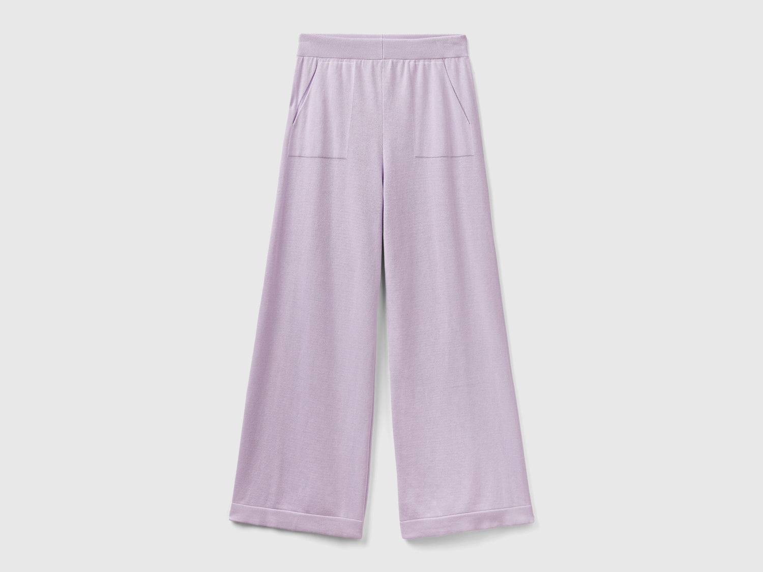 Pantaloni ampi in maglia da donna lilla | Benetton Outlet