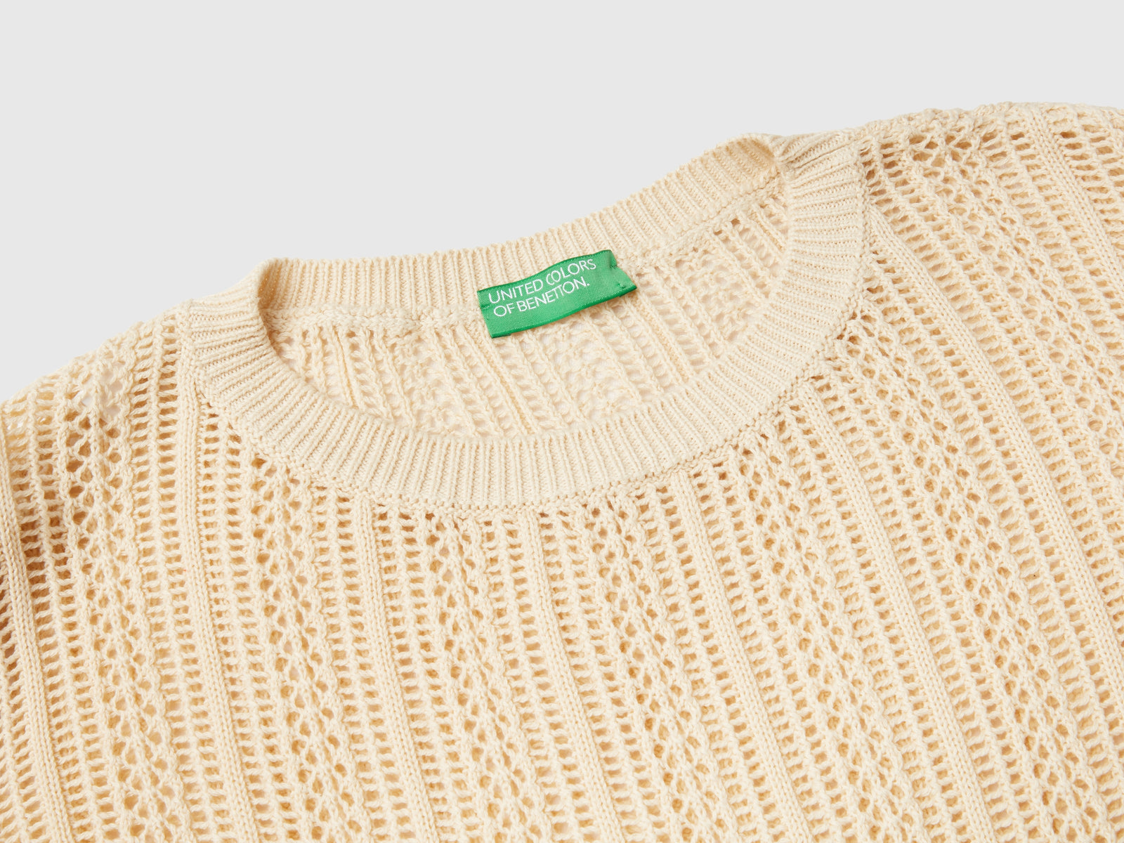 Maglia crochet da donna beige 3 | Benetton Outlet