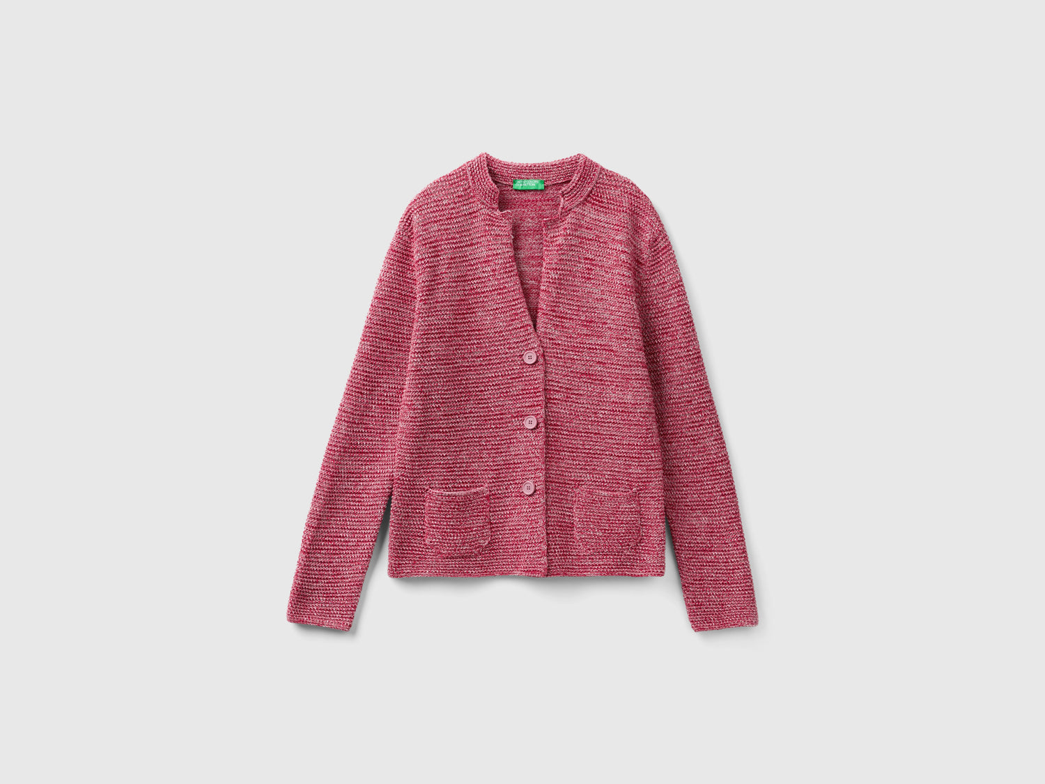 Giacca in maglia 100% cotone da donna fucsia | Benetton Outlet
