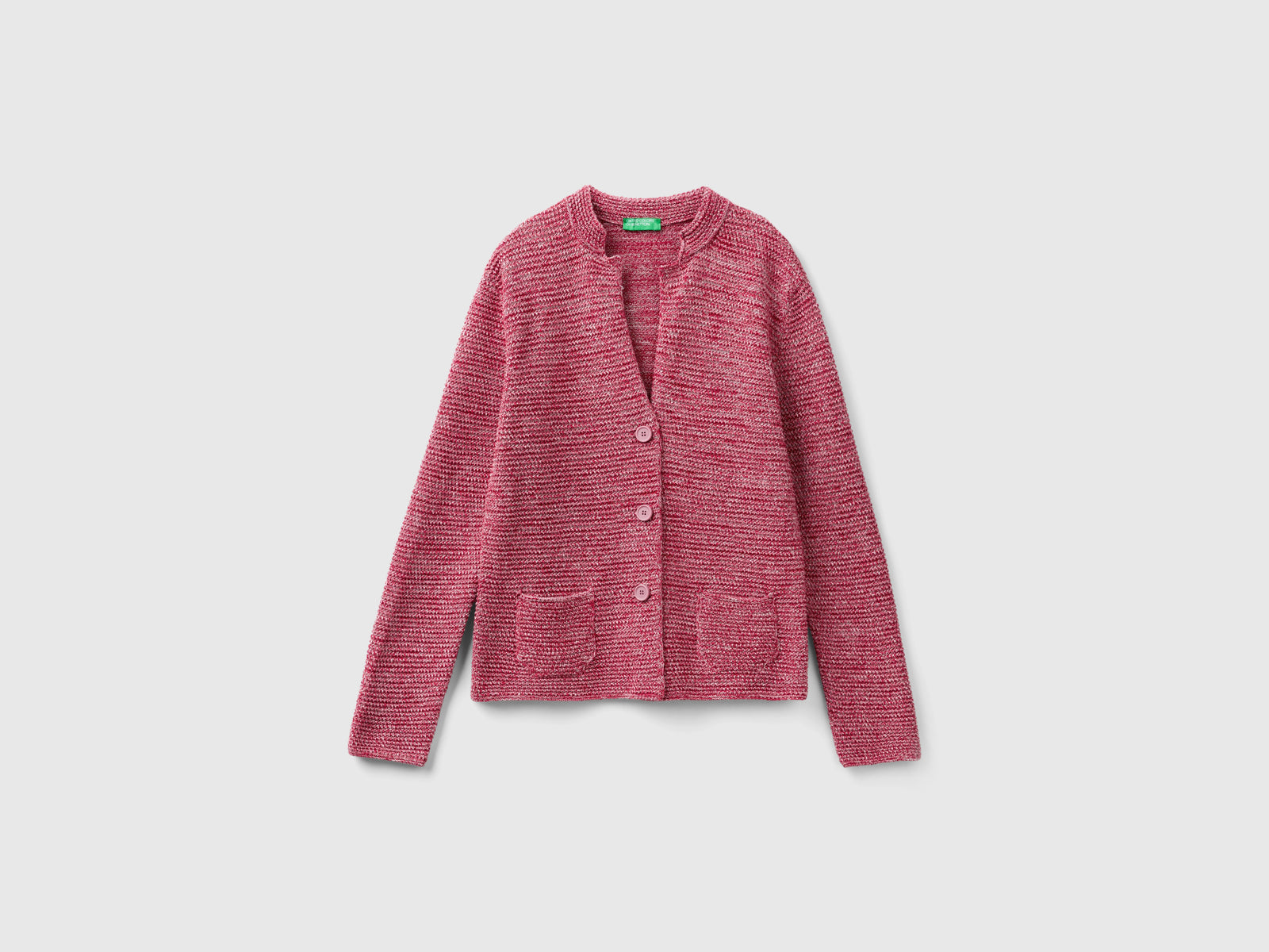 Giacca in maglia 100% cotone da donna fucsia | Benetton Outlet
