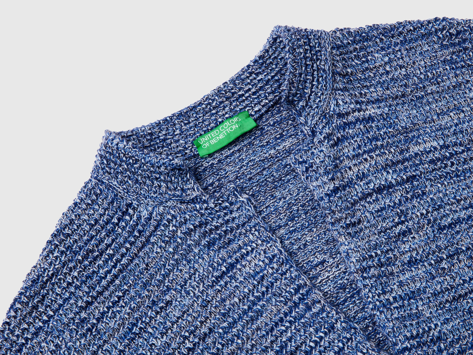 Giacca in maglia 100% cotone da donna blu 3 | Benetton Outlet