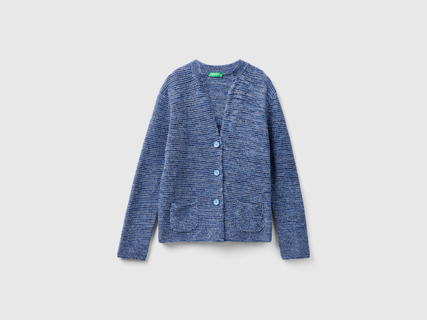 Giacca in maglia 100% cotone da donna blu | Benetton Outlet