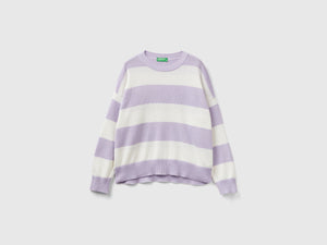 Striped tricot cotton sweater