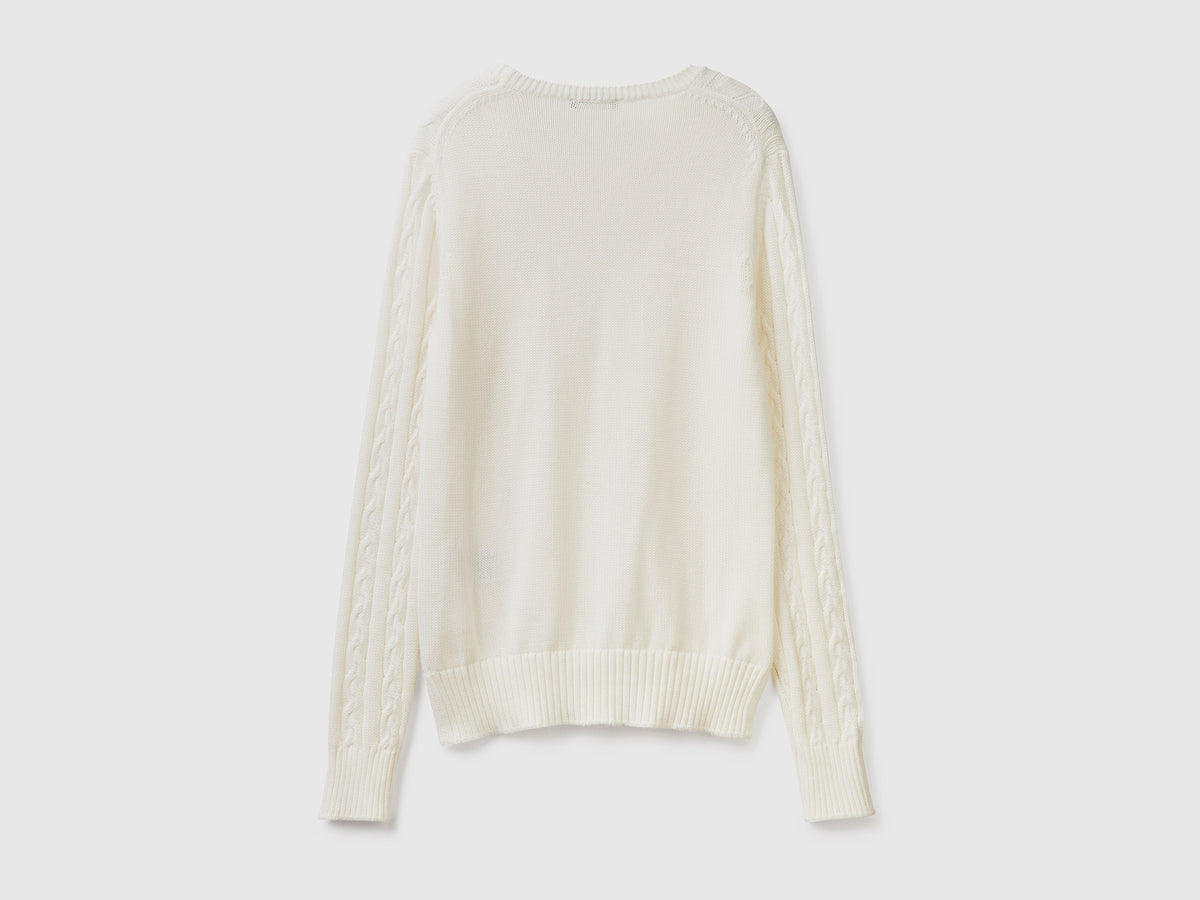 Maglia a trecce 100% cotone