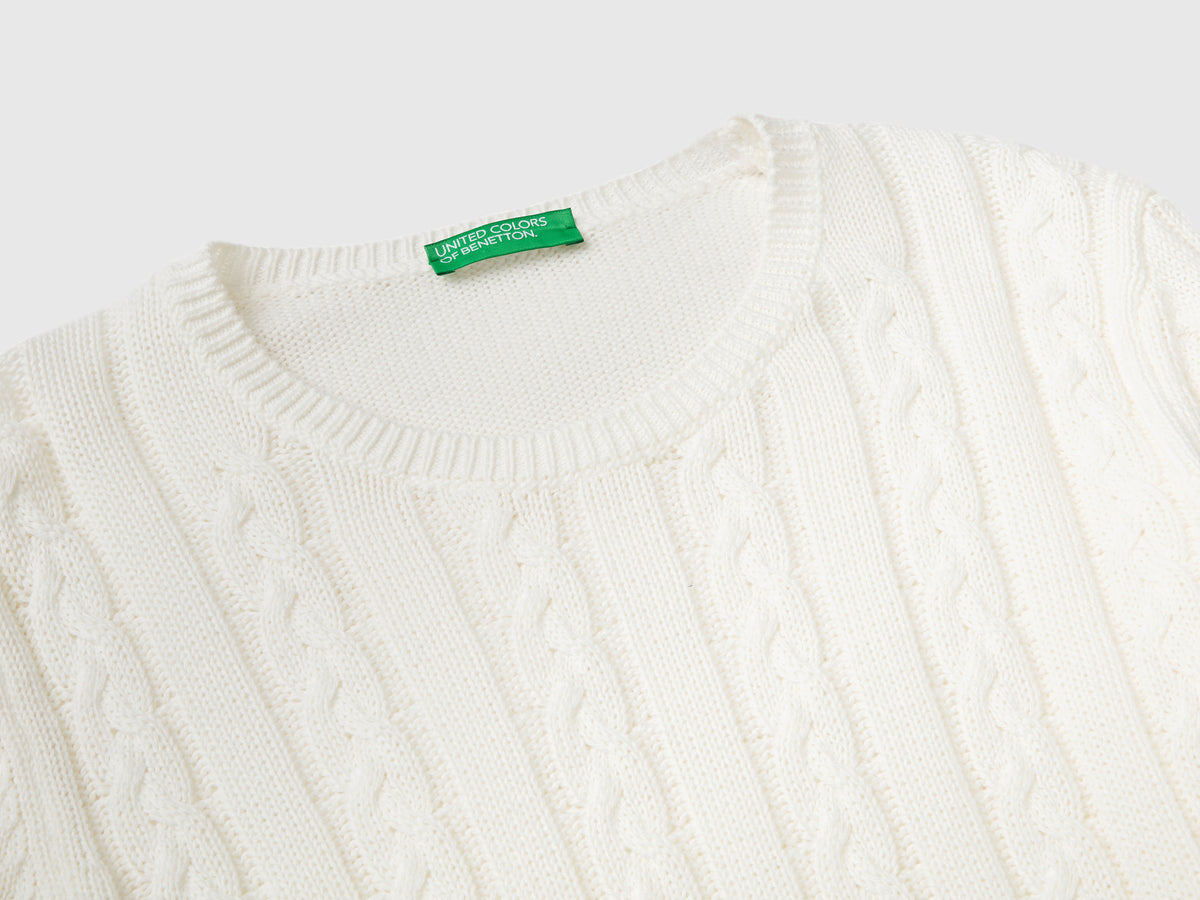 Maglia a trecce 100% cotone