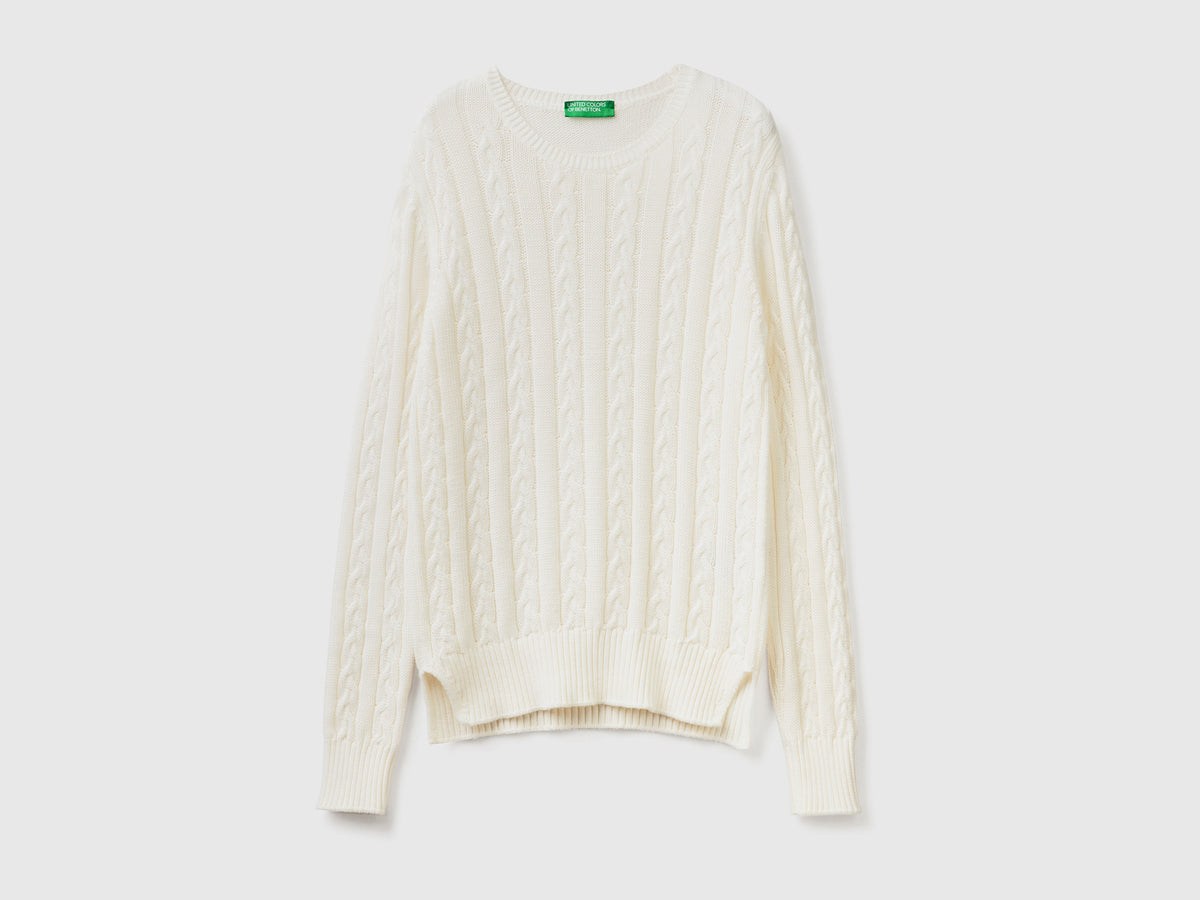 Maglia a trecce 100% cotone