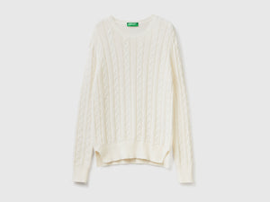 Maglia a trecce 100% cotone
