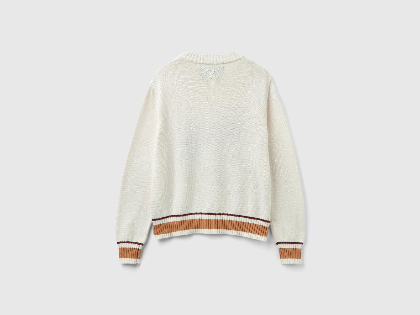 Sweater with horse inlay da donna bianco panna 2 | Benetton Outlet