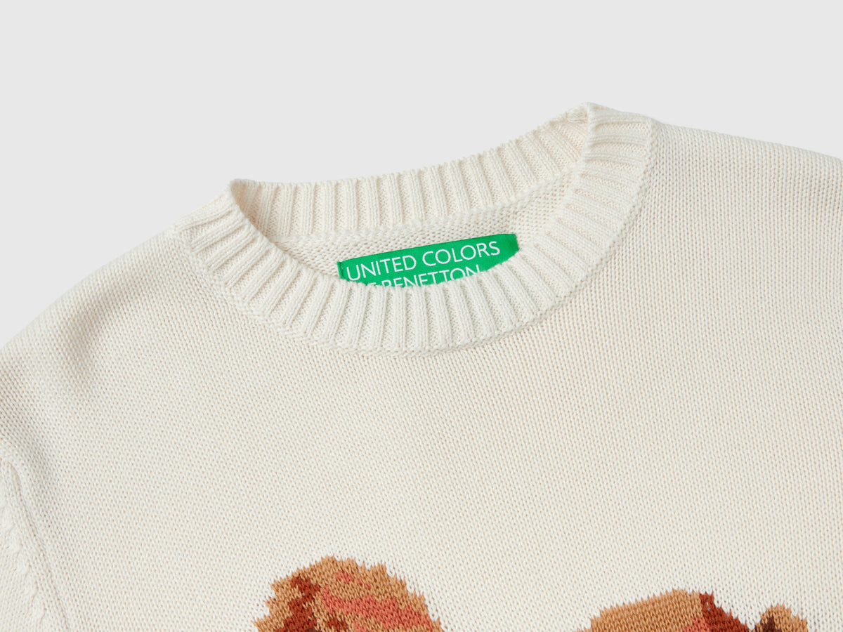 Sweater with horse inlay