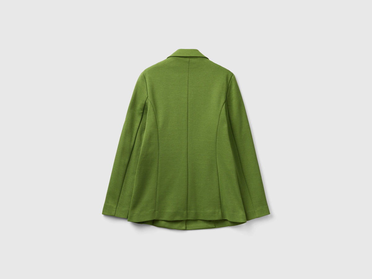 Blazer sciancrato in misto cotone