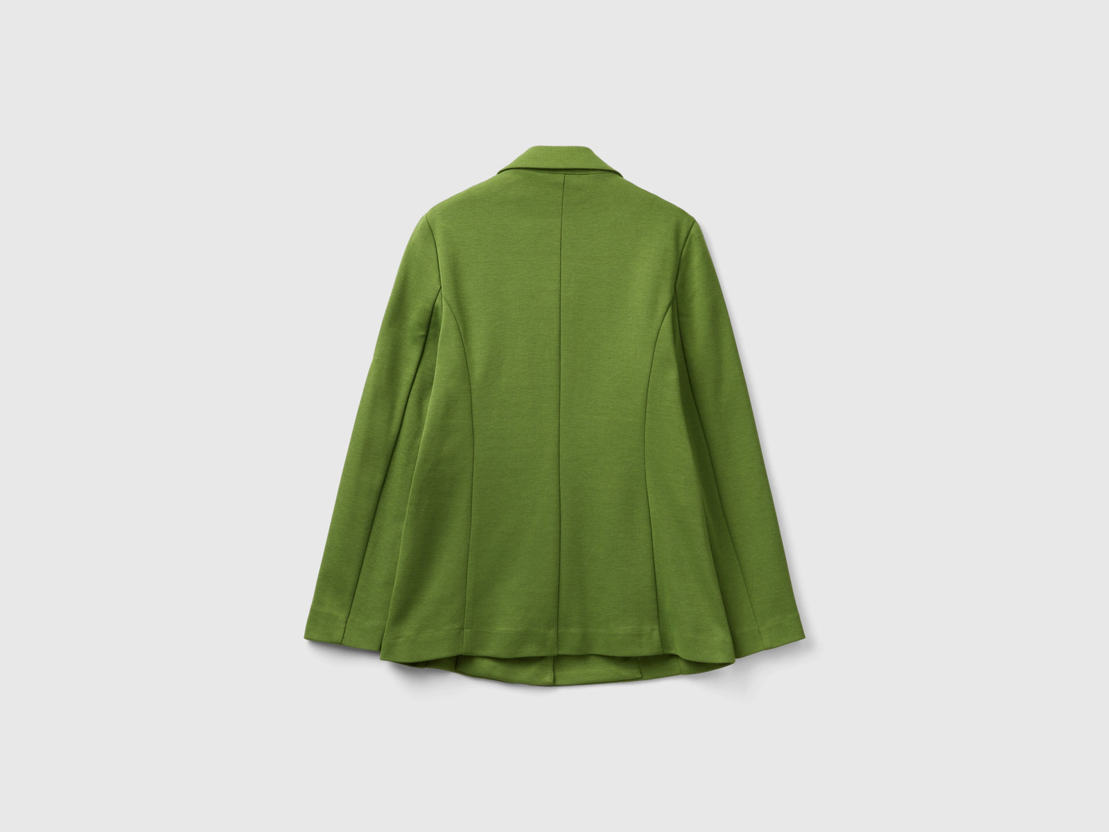 Blazer sciancrato in misto cotone da donna verde militare 2 | Benetton Outlet