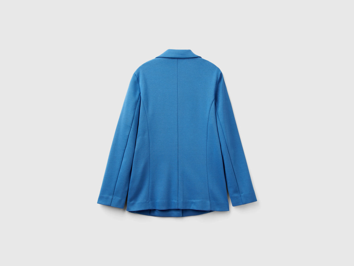 Blazer sciancrato in misto cotone