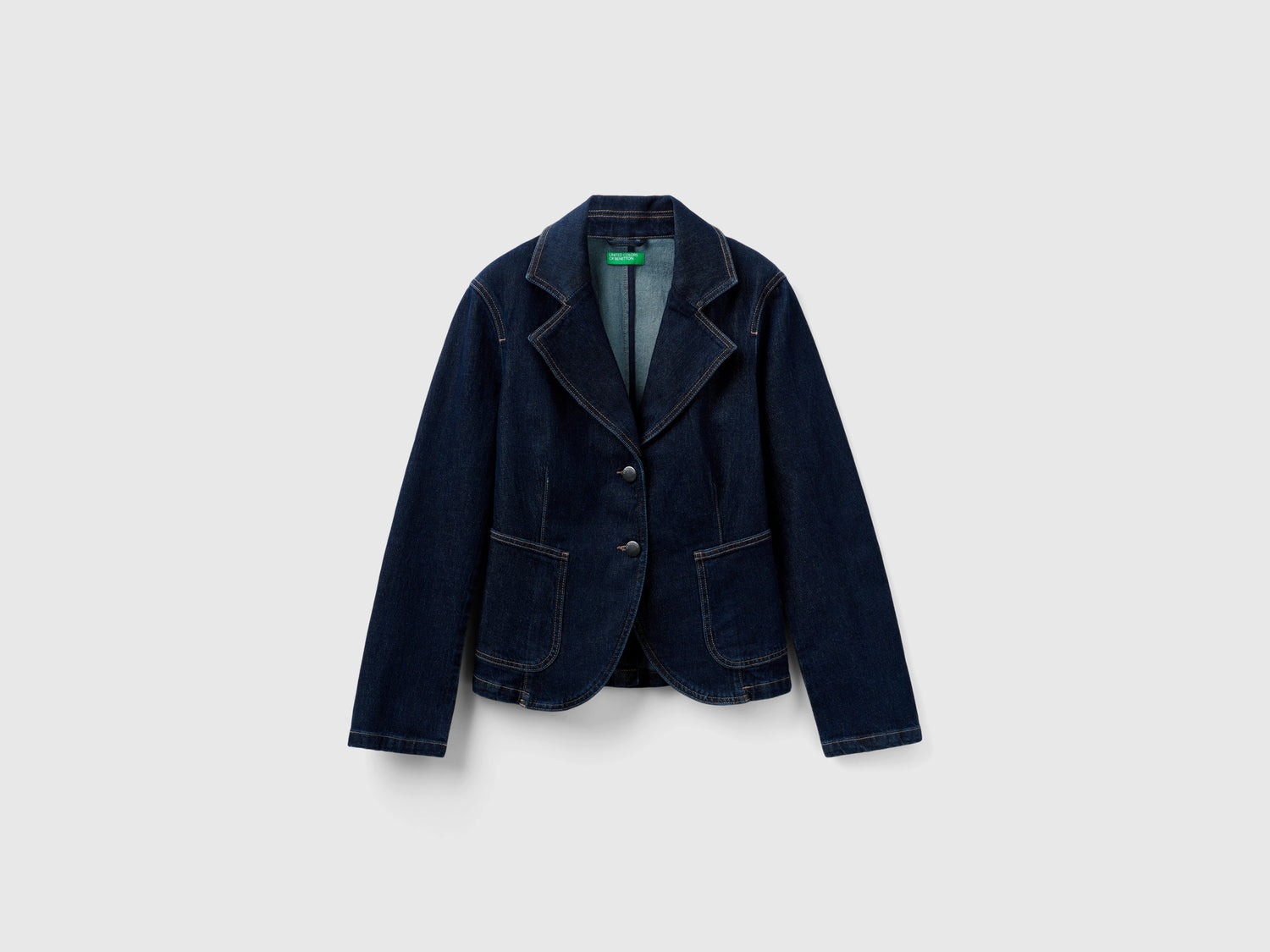 Blazer di jeans da donna blu scuro | Benetton Outlet