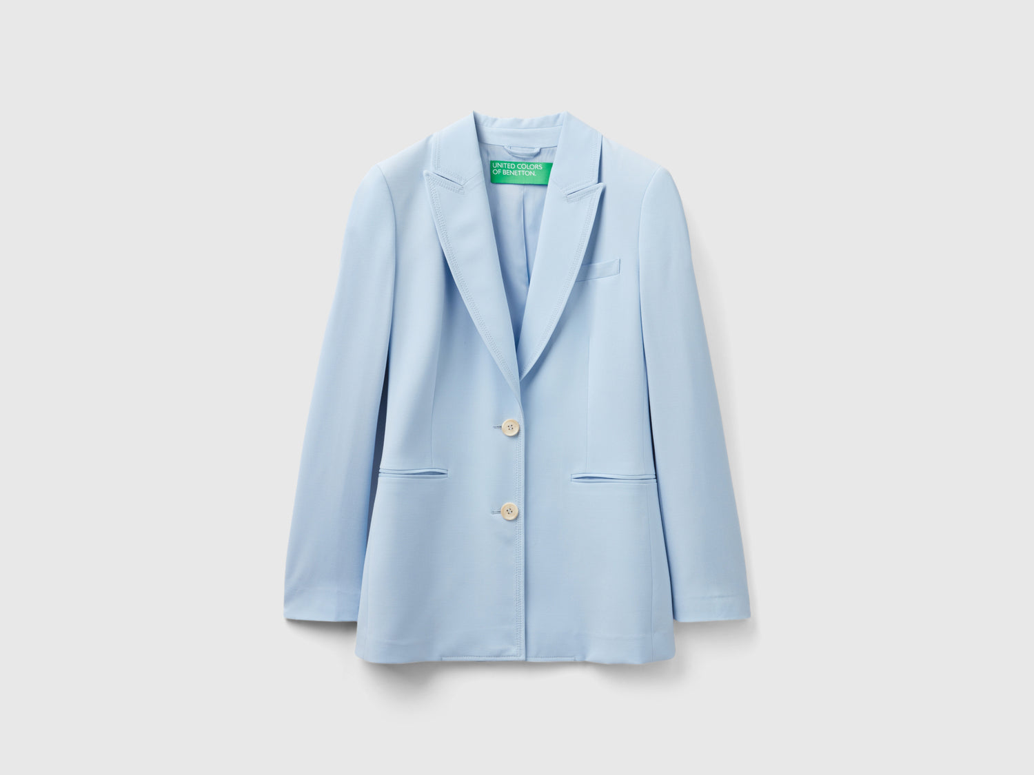 Giacca fluida slim fit da donna celeste | Benetton Outlet