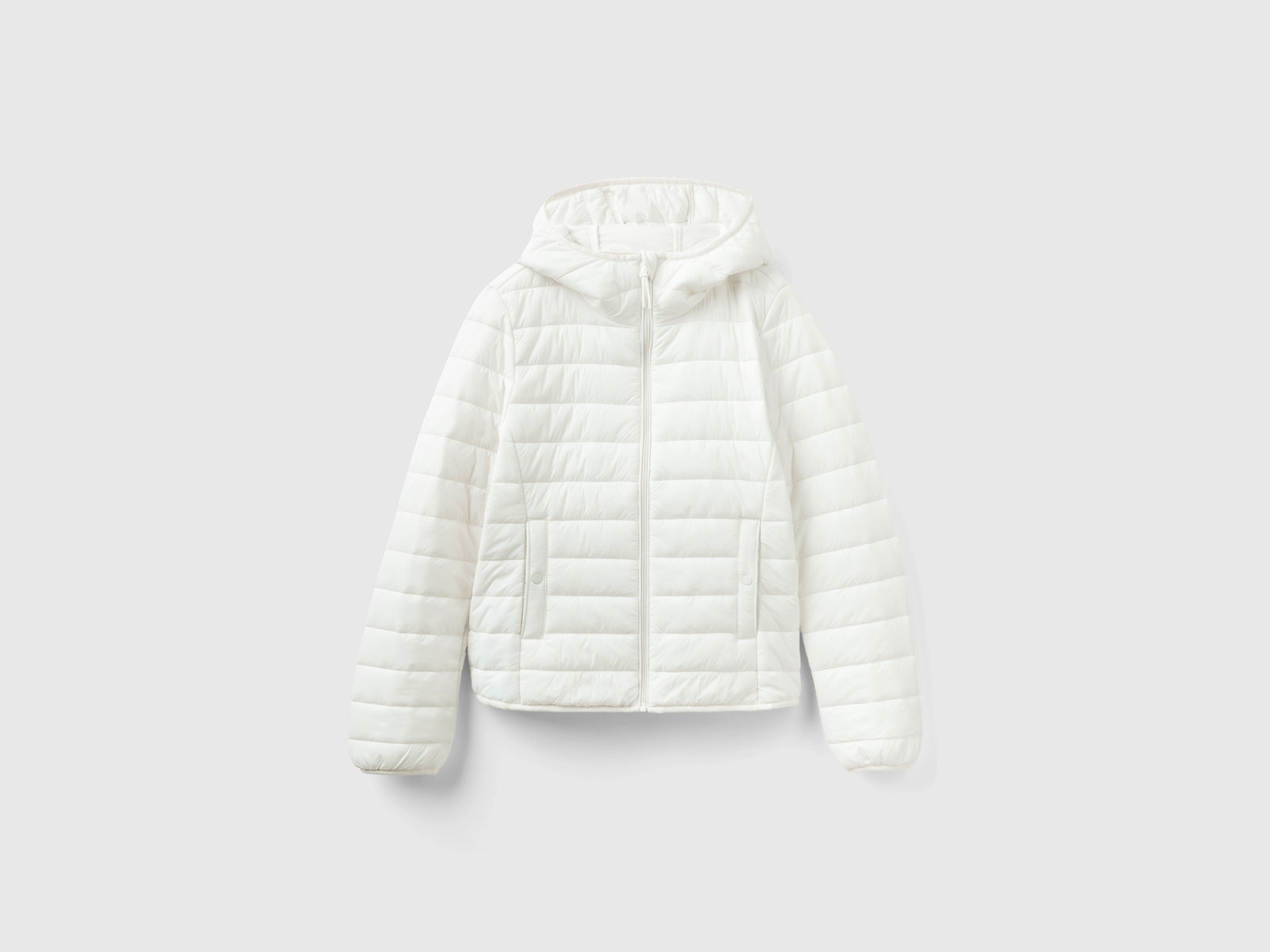 Giubbino imbottito con ovatta riciclata da donna bianco panna | Benetton Outlet