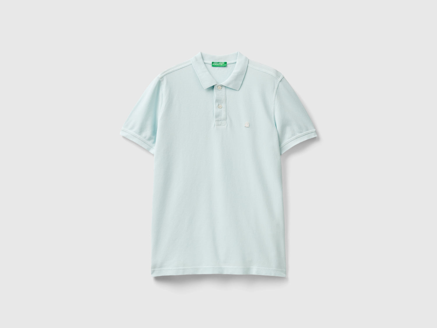 Polo ligero de corte regular da uomo verde acqua | Benetton Outlet