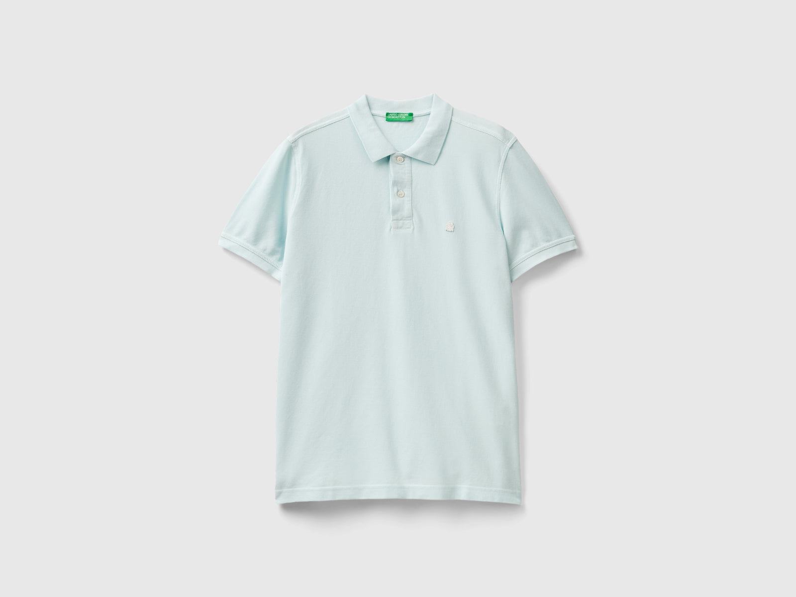 Polo chiaro regular fit da uomo verde acqua | Benetton Outlet