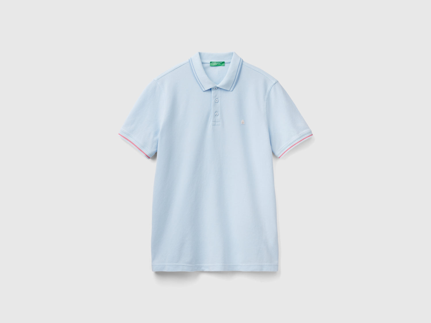 Polo de algodón orgánico da uomo celeste | Benetton Outlet