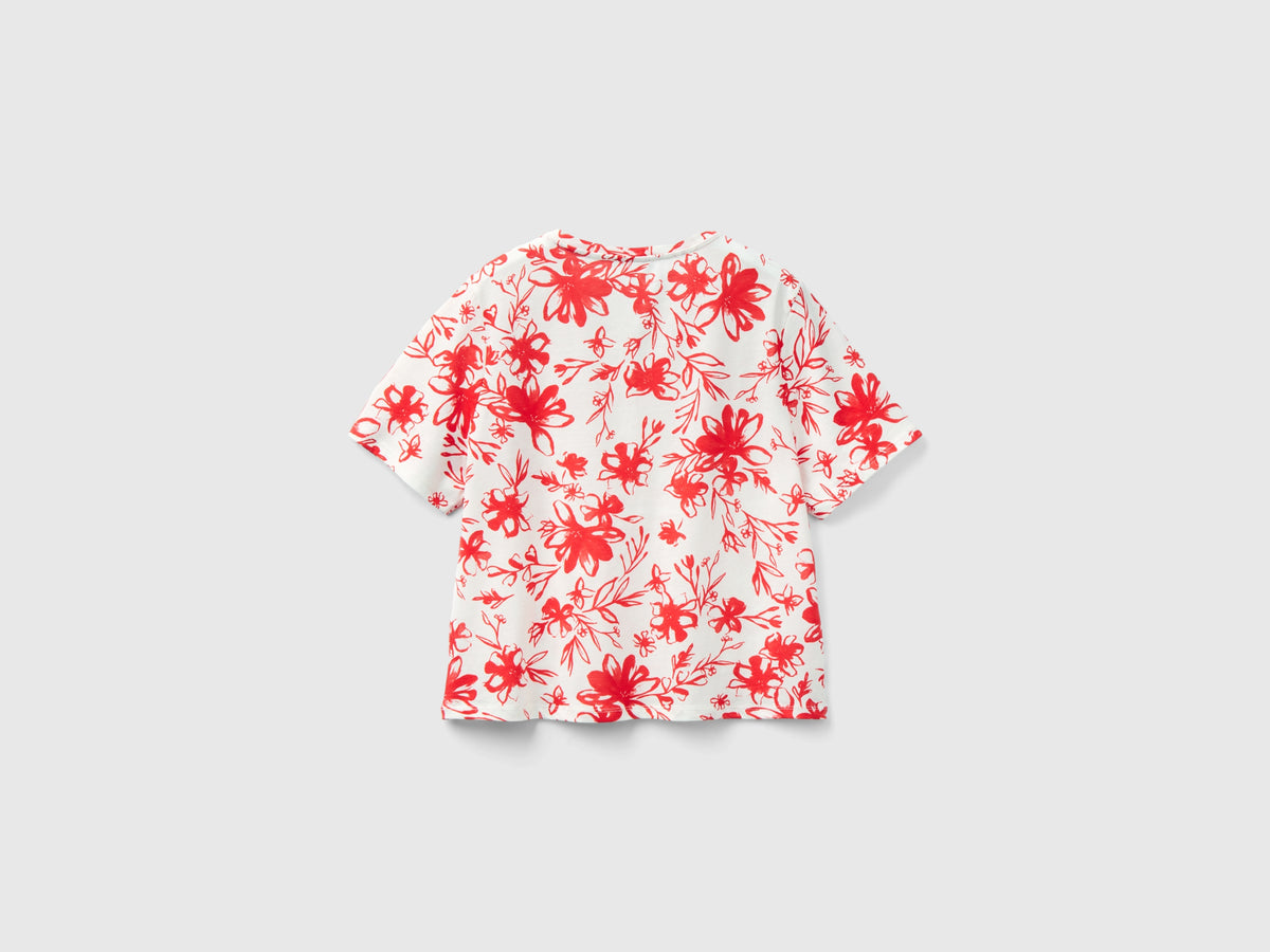 T-shirt fantasia in cotone a fibra lunga