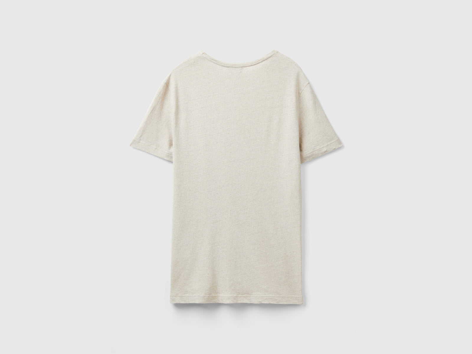 Maglietta in misto lino da uomo bianco panna 2 | Benetton Outlet