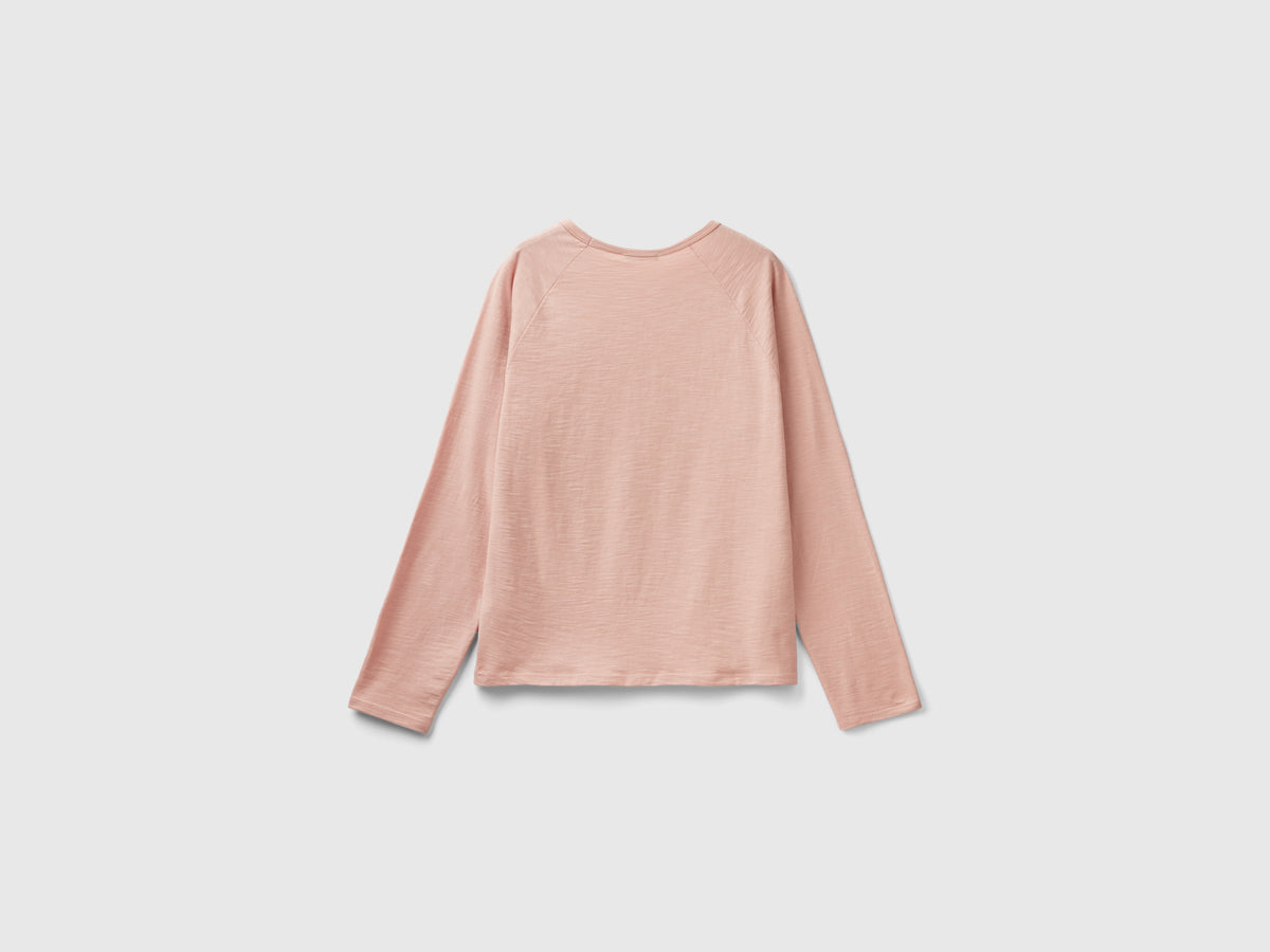 T-shirt manica lunga in cotone leggero