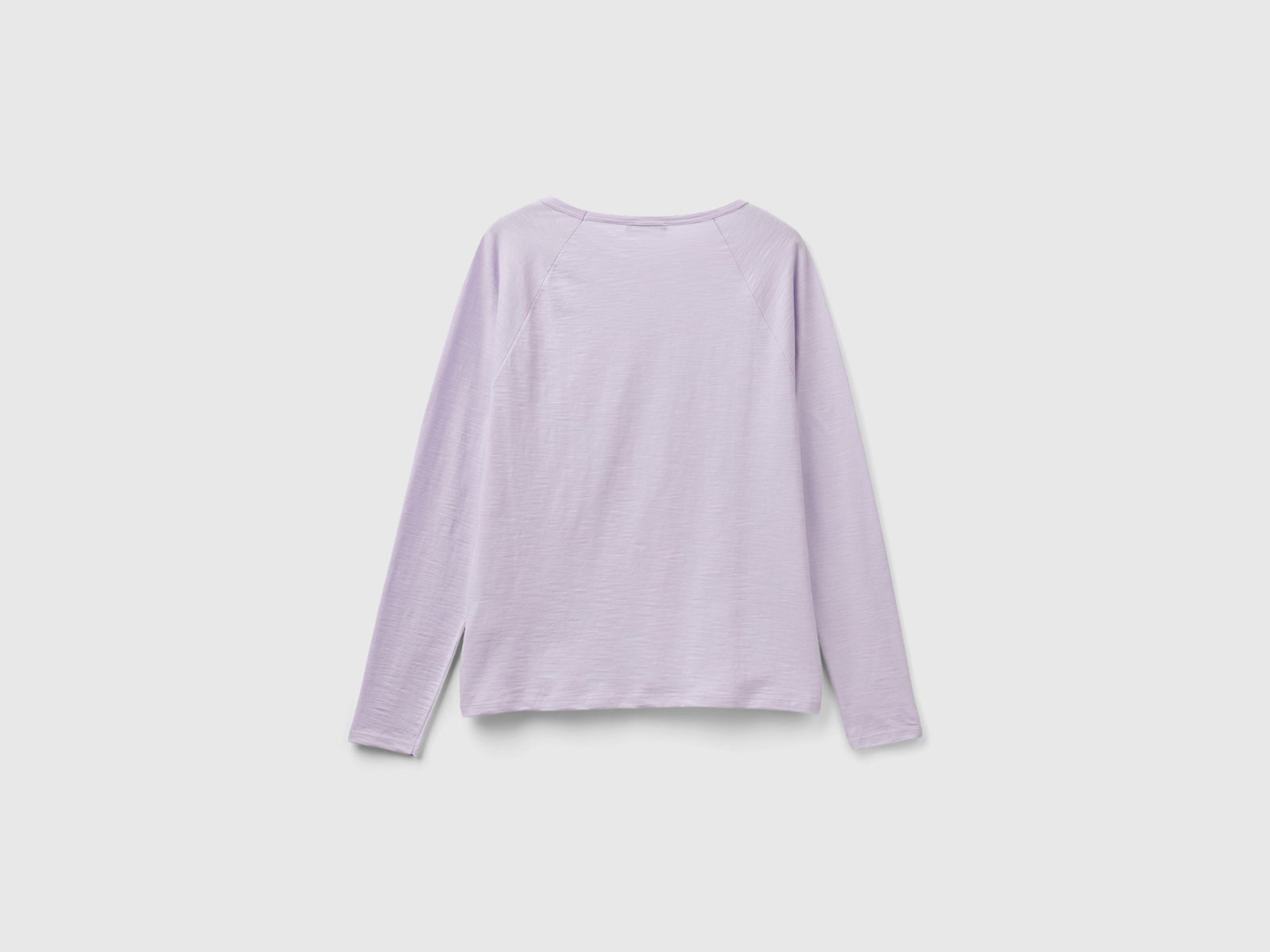 T-shirt manica lunga in cotone leggero da donna lilla 2 | Benetton Outlet
