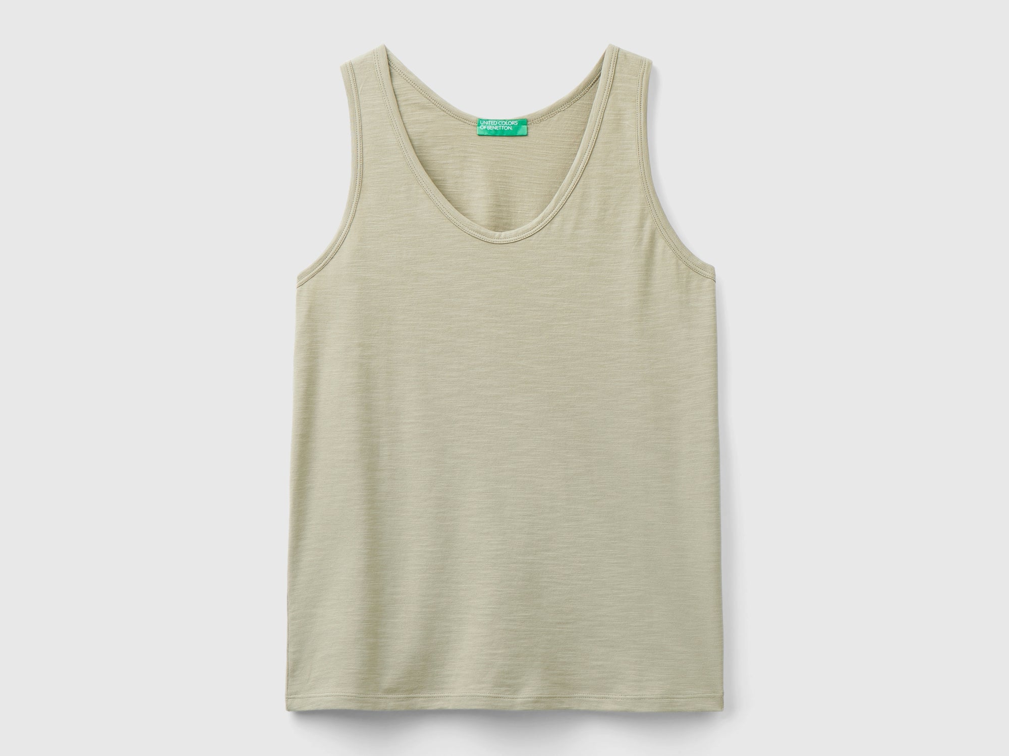 Canottiera United Colors Of Benetton - Cotone Ed Elastan, Scollo A V - Foto 4