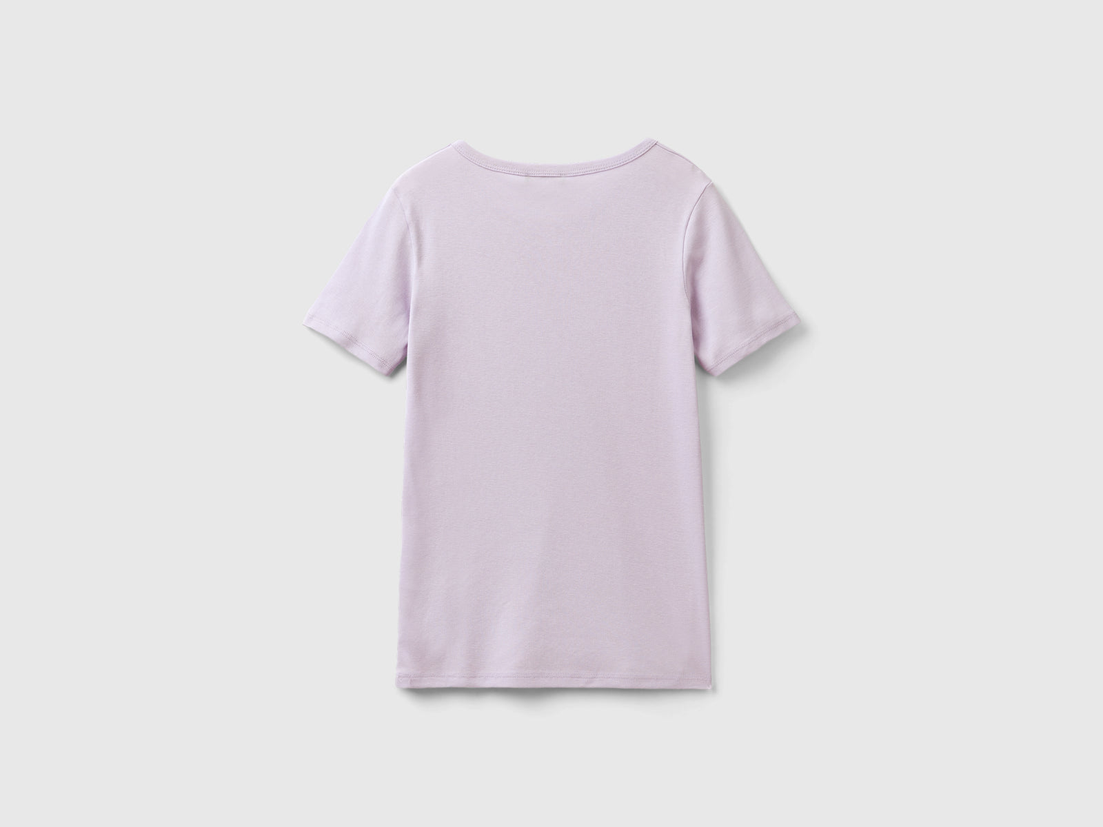 T-shirt in cotone a fibra lunga da donna lilla 2 | Benetton Outlet