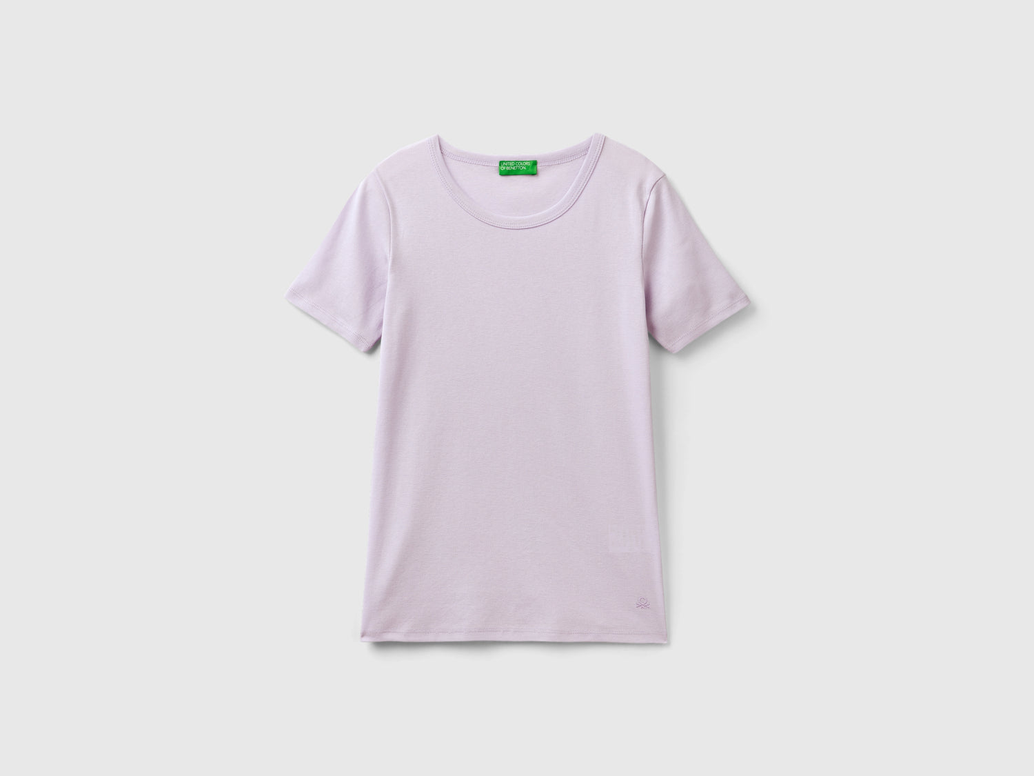 T-shirt in cotone a fibra lunga da donna lilla | Benetton Outlet